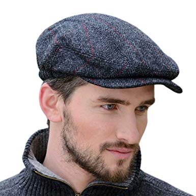 Mucros Weavers Wool Flat Cap, Traditional Style, Made in Ireland, Gray