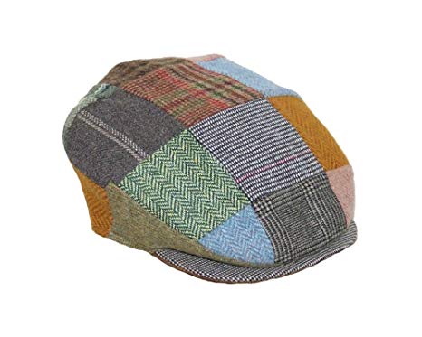 Patchwork Cap Irish Tweed Hanna Hats Hand Sewn Donegal Town Small