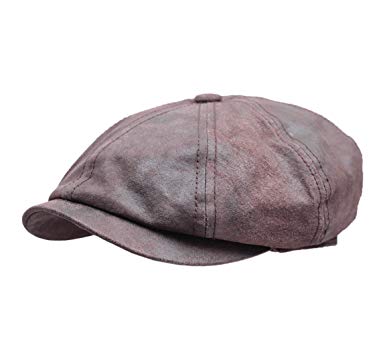 Stetson Men's Hatteras Pigskin Leather Flat Cap