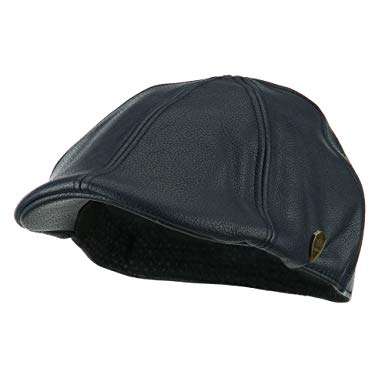 Pamoa Faux Leather Duckbill Ivy Hat - Navy