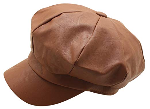 Men's Gatsby Bakerboy Hats Faux Leather 8 Panel Newsboy Flat cap