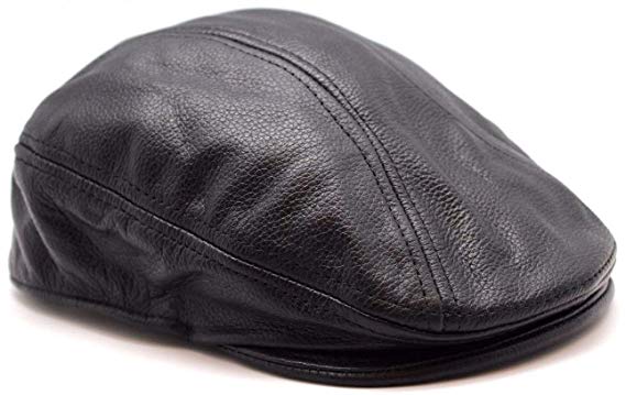 Genuine Cow Leather Black News boy Gatsby Ascot Cap Cabbies Flat Driver Ivy Hat Charles Sobhraj Style Made in Pakistan