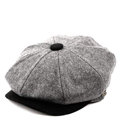 Epoch hats Men's Classic 8 Panel Wool Blend newsboy Snap Brim Collection Hat