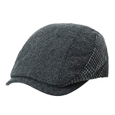 WITHMOONS Flat Cap Knitted Vertical Stripes Houndtooth Ivy Hat LD3809