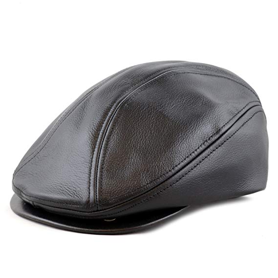 THE HAT DEPOT Prouldy Made In USA Premium Quality Genuine Leather Gatsby IVY Hat