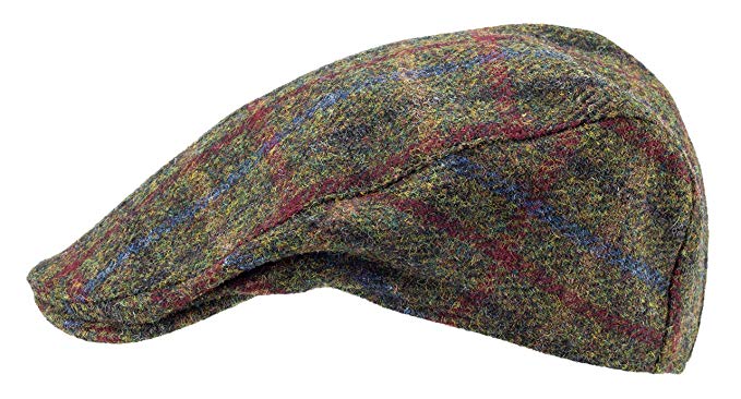 Authentic Harris Tweed, made in Scotland. The Arbroath 'Brad Pitt' Style Flat Cap, made by Hanna Hats
