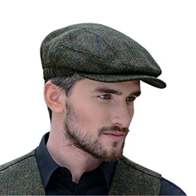 Mucros Weavers Peaky Blinders Cap for Men, Made in Ireland, 100% Irish Tweed, Green