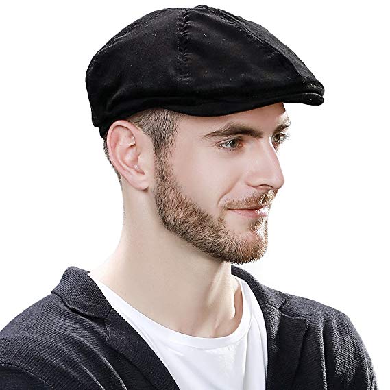 SIGGI Mens newsboy Cap Winter Hat Elastic Adjustable IVY Flat Cap Gatsby Lined