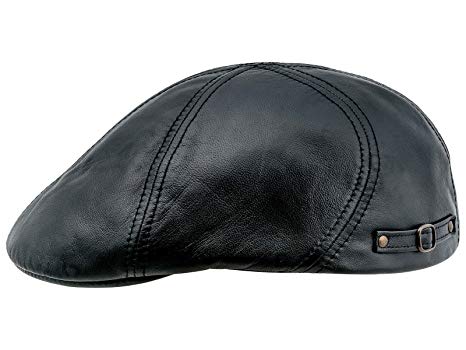 Sterkowski Genuine Leather 6 Panel Classic Duckbill Flat Cap
