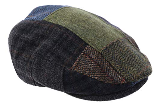 Patchwork Cap Earthtone 100% Wool Made in Ireland