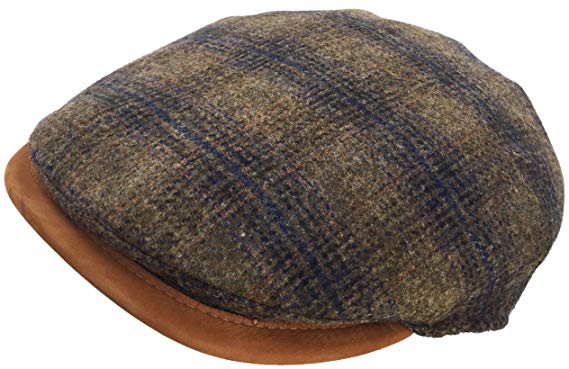 Herman Made in Italy Cashmere & Virgin Wool Plaid Ivy Cap Newsboy Driver Hat