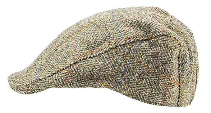 Harris Tweed.Made in Scotland.The Dundee 'Brad Pitt' Style Flat Cap.made by Hanna Hats