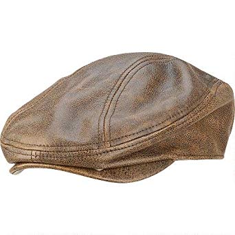 Wilsons Leather Mens Distressed Leather Driving Cap