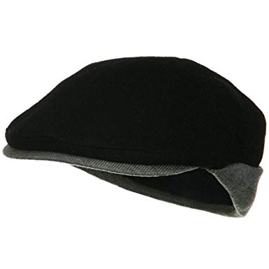 UBI/NYH Warmer Flap Wool Ivy Cap - Black Grey