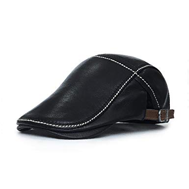 lethmik Flat Cool Hats Genuine Leather Golf Hats Gatsby Irish Hat newsboy Driving Cap