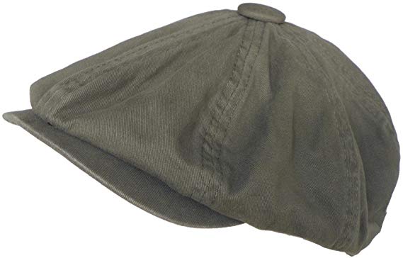 Broner 8/4 Apple Jack Cap Cotton Newsboy Hat (Olive, Medium)