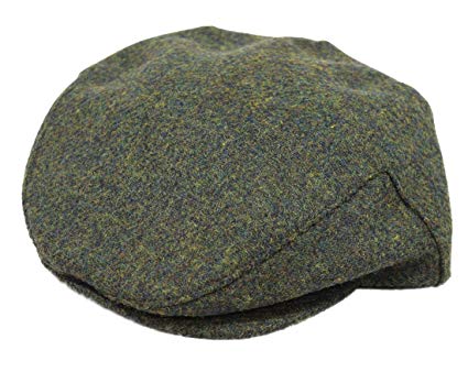 John Hanly Flat Irish Hat Green Herringbone Made in Ireland