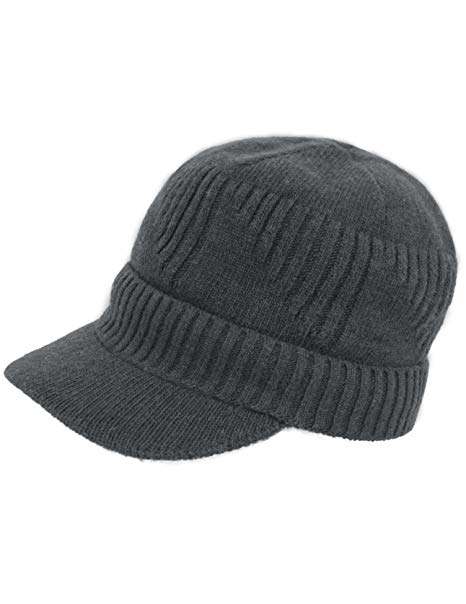 Dahlia Men's Soft & Warm Velour Lined Solid Color Visor Cap Hat