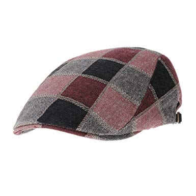 WITHMOONS Checkered Stitched Newsboy Hat Flat Cap LD3177