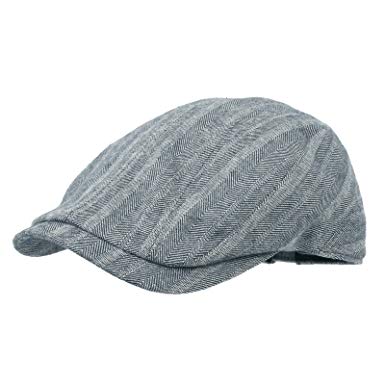 WITHMOONS Herringbone Stripe Cotton Newsboy Hat Flat Cap LD3032