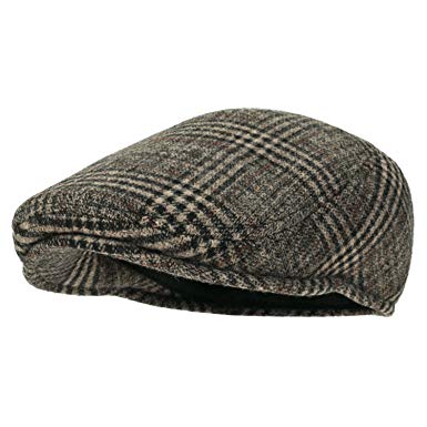 Howels Glen Plaid Wool Vintage Irish Newsboy Cap Duckbill Flat Hunting Hat