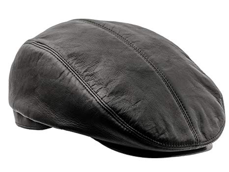 Sterkowski Genuine Leather Gatsby Style Flat Cap