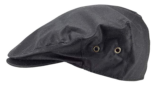 Hanna Hats of Donegal.Irish Flat Cap.Donegal Tweed.Black Wax Cotton