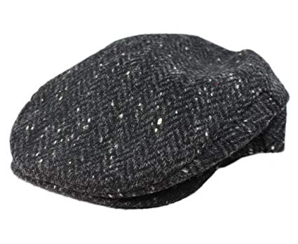 John Hanly Irish Hat Charcoal Fleck 100% Wool Made in Ireland